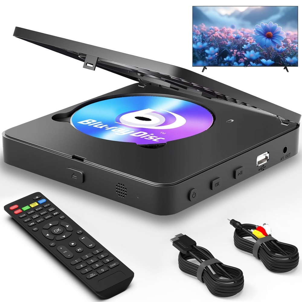 N NUTROMO Blu-Ray DVD Player 1080P Full HD HDMI AV Output Remote USB Black